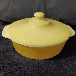 Vintage Fire King Peach Lustre Round Casserole